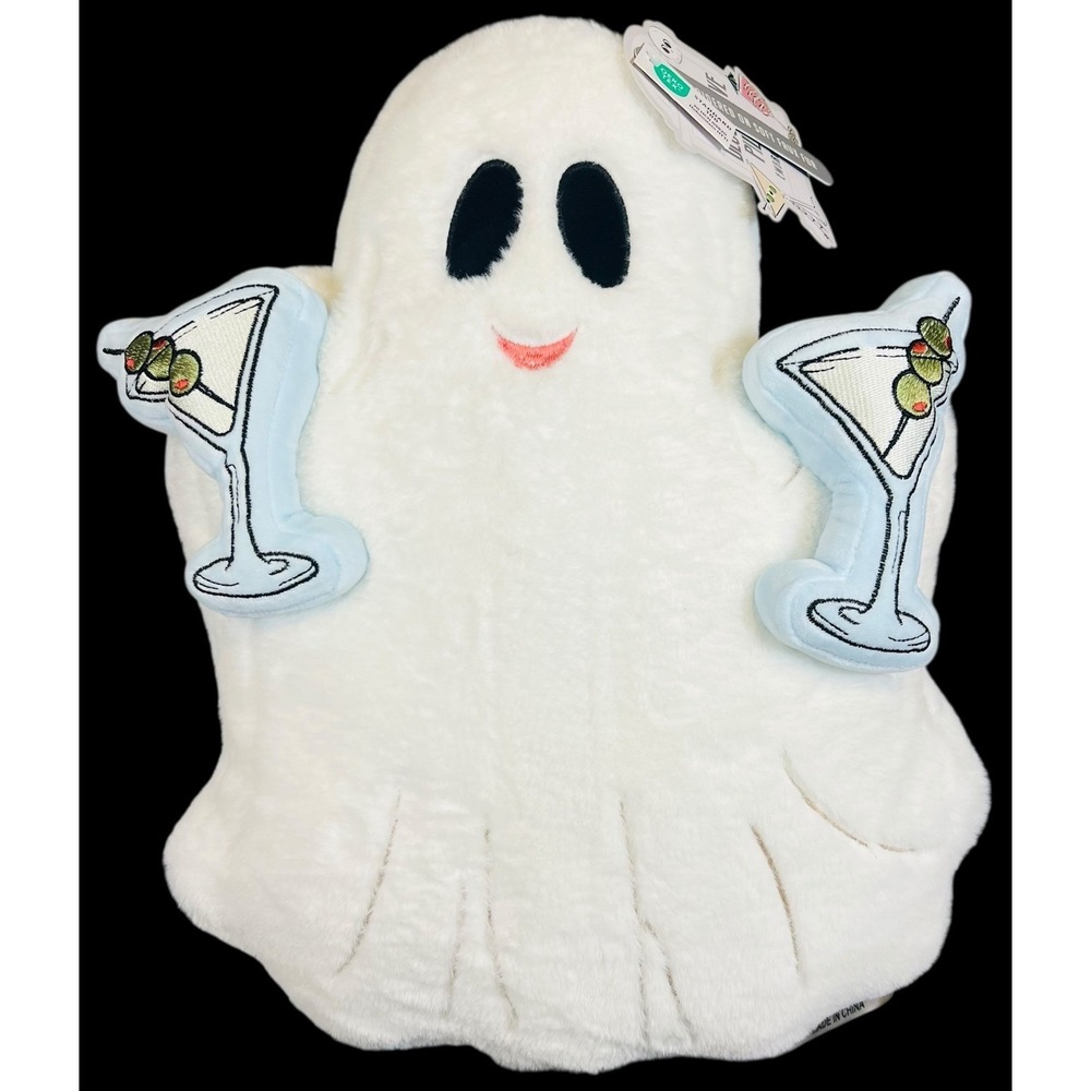 Envouge Olive Martini Ghost Faux Fur Plush Halloween Summerween Pillow 🍸